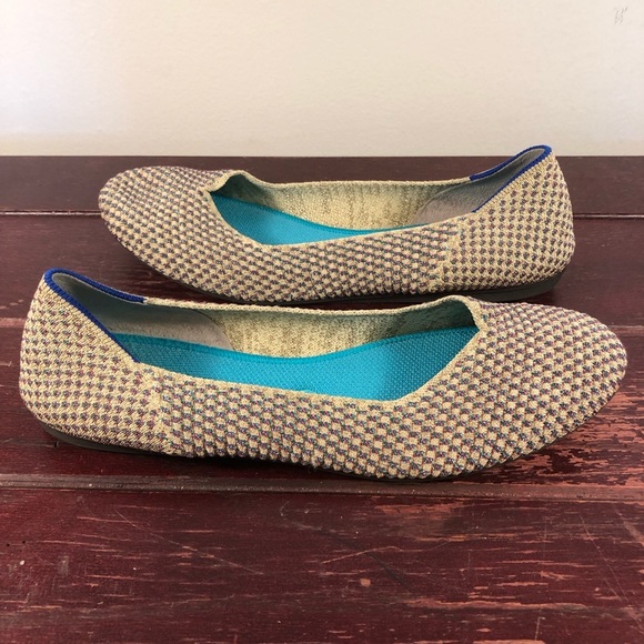Rothy's Captor Round Toe Flats in Gold/Pink and Turquoise Size 10 - Picture 2 of 10